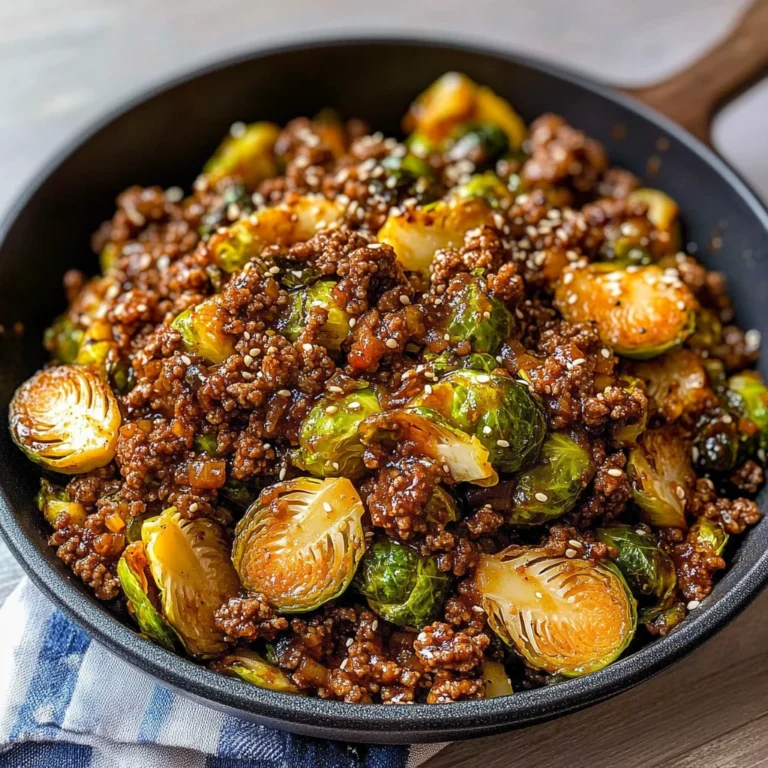 Ground Beef and Brussels Sprouts