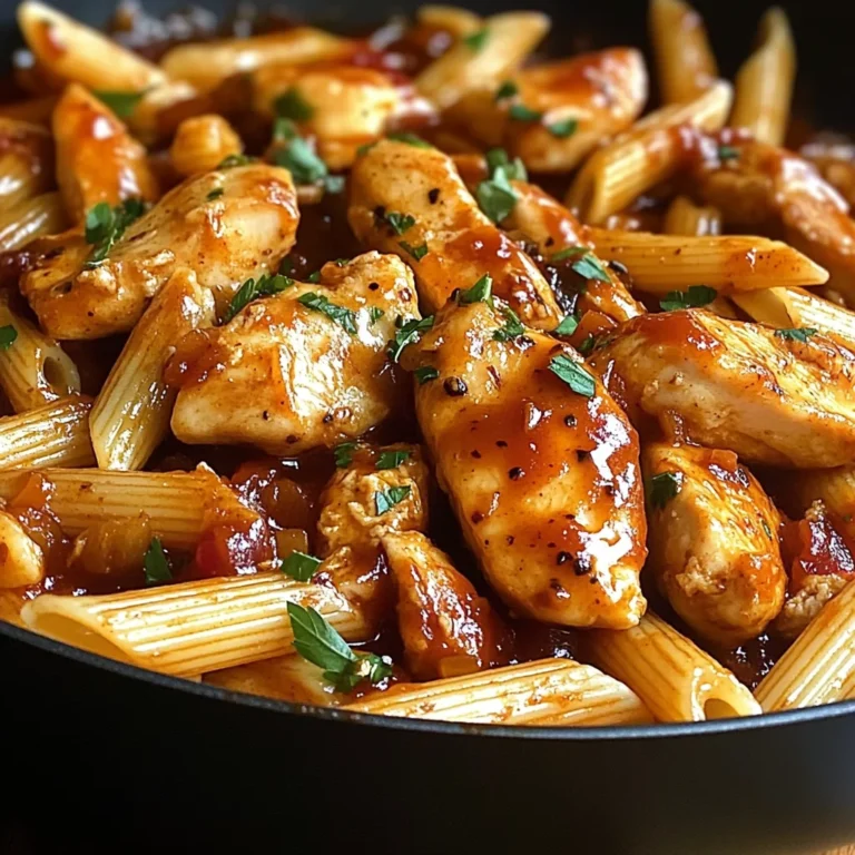 One-Pan Tangy Honey BBQ Chicken Penne