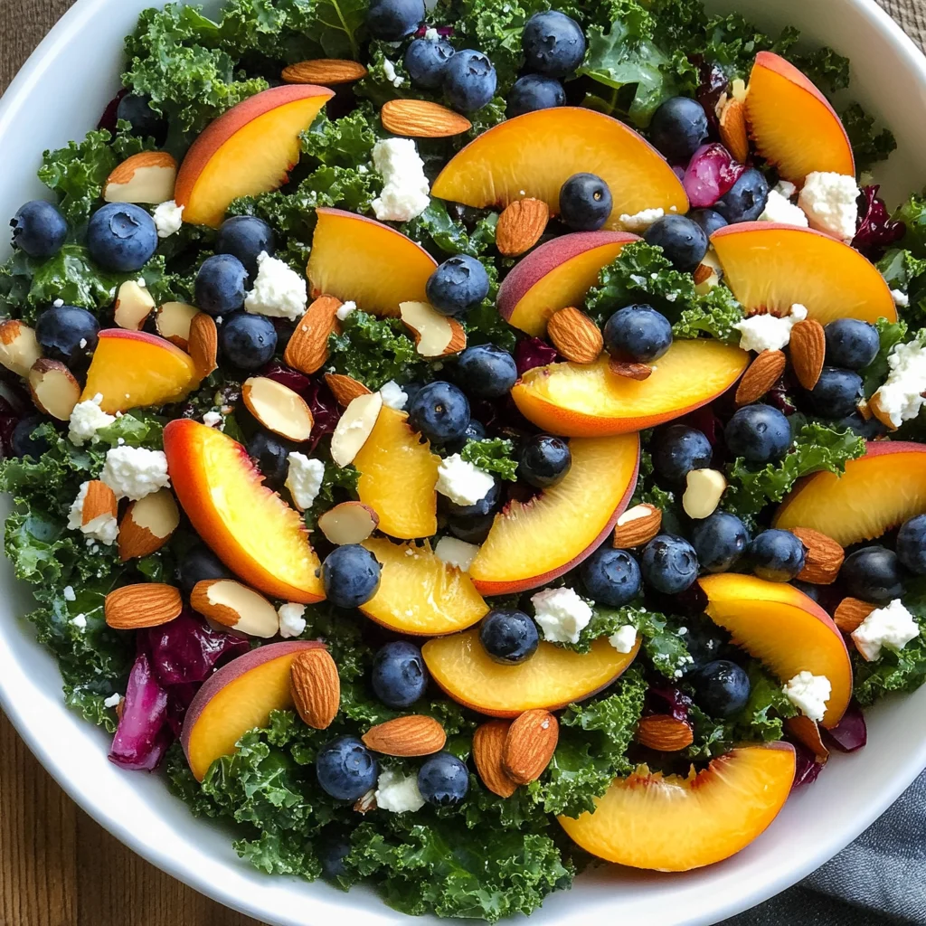 Summer Peach & Blueberry Kale Salad