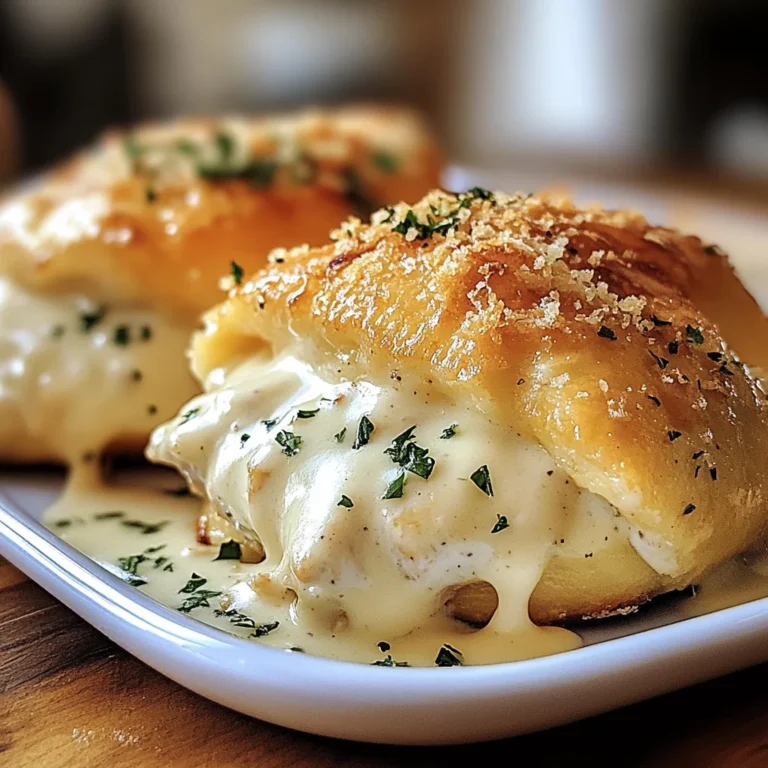 Chicken Pillows with Creamy Parmesan Sauce