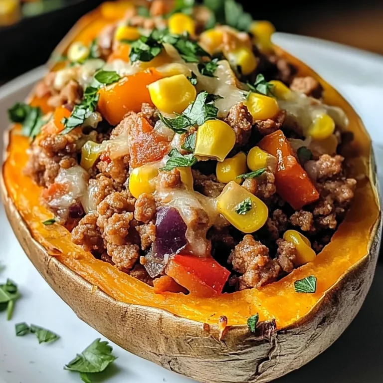 Ground Turkey Stuffed Sweet Potato