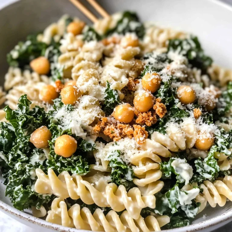 Kale Caesar Pasta Salad