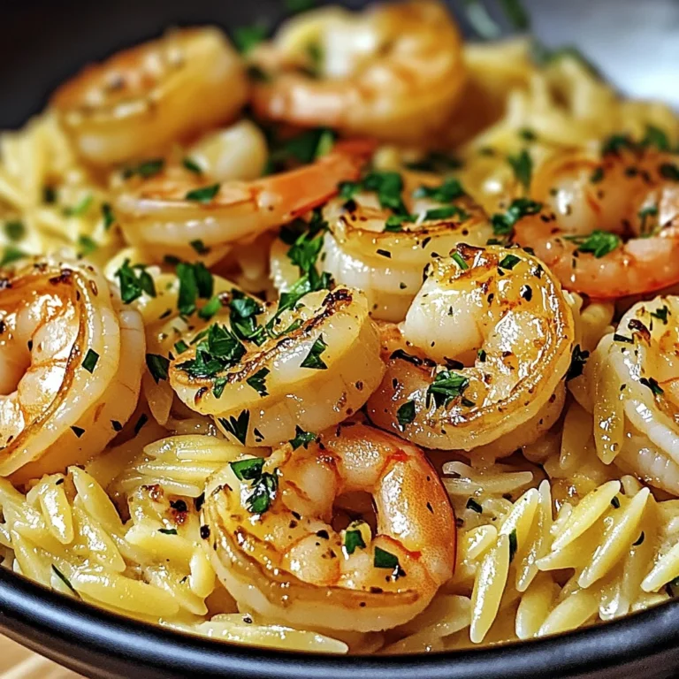 Shrimp Orzo In Lemon Garlic Sauce