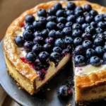 Simple Blueberry Basque Cheesecake