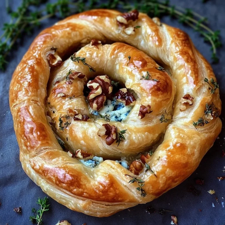 Blue Cheese Walnut Thyme Puff Pastry Twirl Recipe