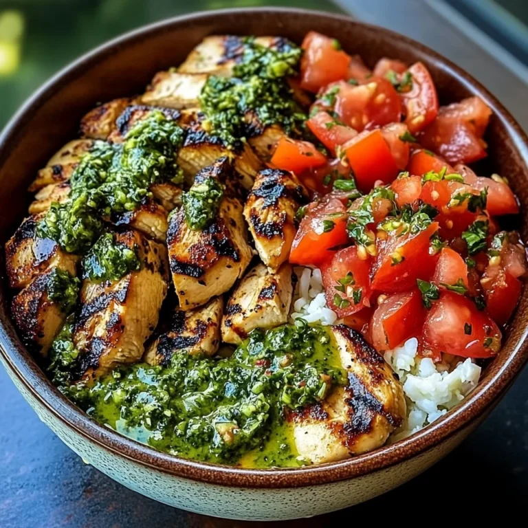 Chimichurri Grilled Chicken Bowl with Garlic Sauce