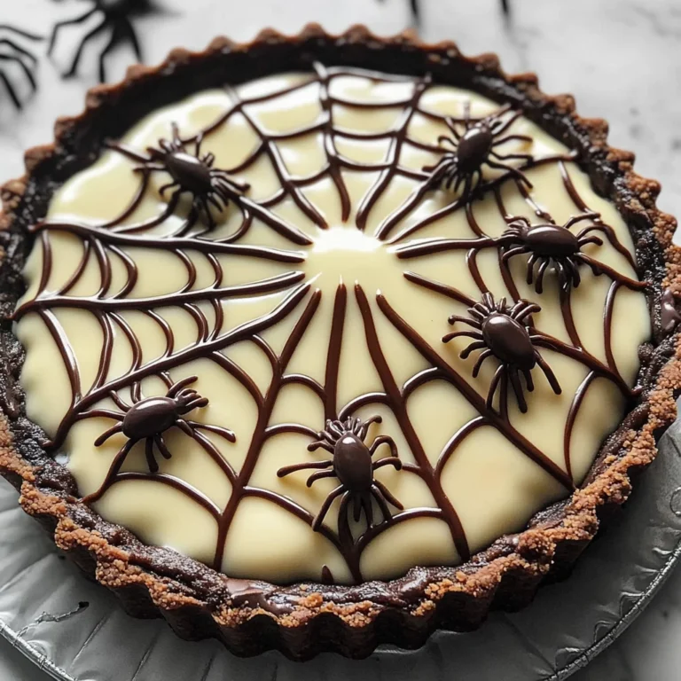 Halloween Chocolate Spiderweb Tart