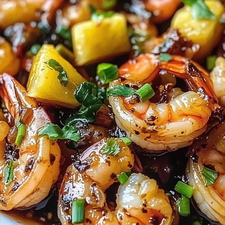 Hawaiian Garlic Shrimp with a Sweet Twist