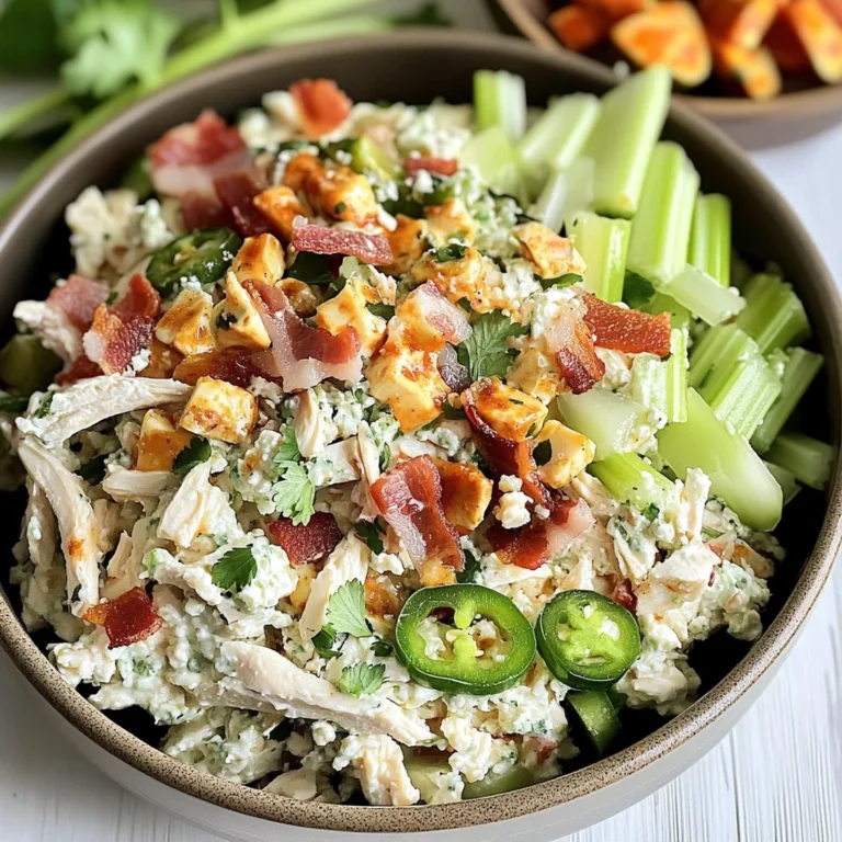 Keto Jalapeno Popper Cottage Cheese Chicken Salad