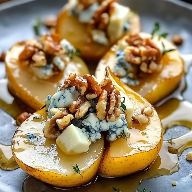 Roasted Pears with Blue Cheese, Walnuts and Honey Recipe