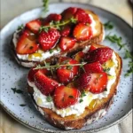 Roasted Strawberry Whipped Ricotta Toast