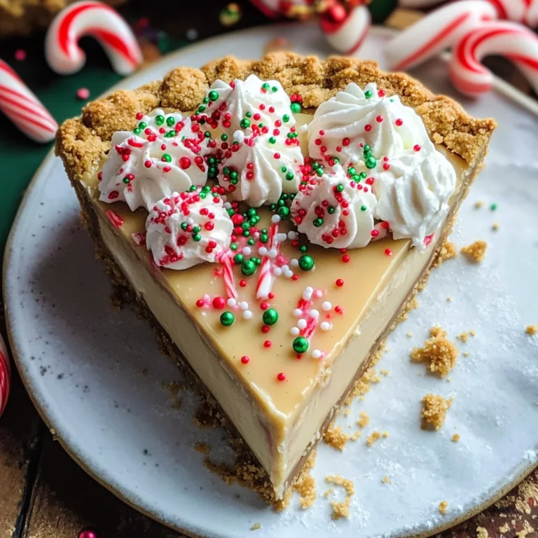 White Chocolate Candy Cane Pie