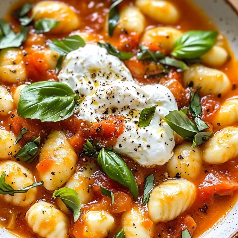 30 Minute Creamy Tomato Gnocchi with Burrata