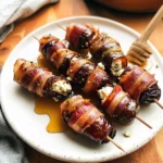 Bacon-Wrapped Dates with Goat Cheese & Honey
