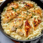 Chicken Scampi with Creamy Garlic Parmesan Rice