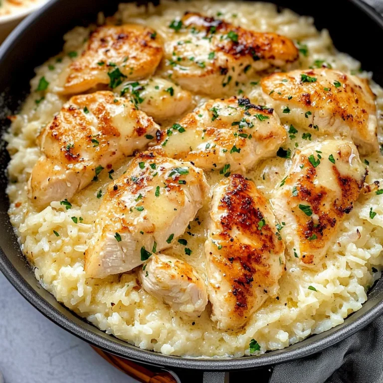 Chicken Scampi with Creamy Garlic Parmesan Rice