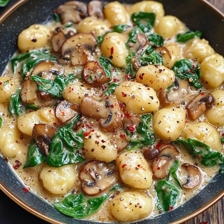 Creamy Spinach and Mushroom Gnocchi (One-Pan, 20 Minutes)