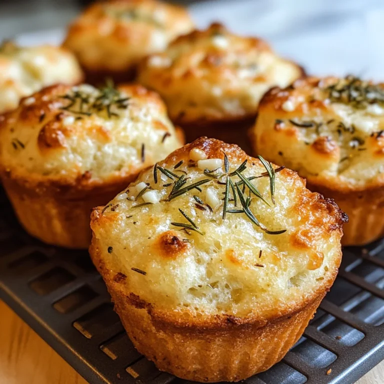 Easy Garlic Rosemary Focaccia Muffins