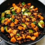 Ground Beef Zucchini Sweet Potato Skillet
