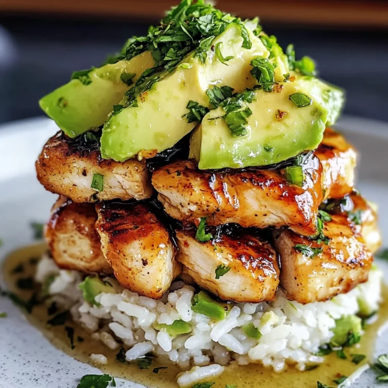 Honey Lime Chicken & Avocado Rice Stack