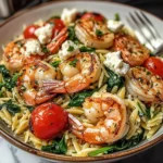 Lemon Feta Orzo Shrimp