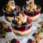 No-Bake White Chocolate Cheesecakes with Mulled Wine Fruit