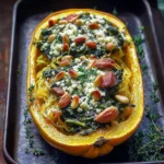 Spinach Stuffed Spaghetti Squash