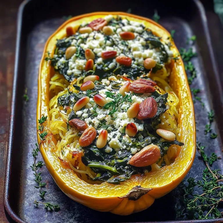 Spinach Stuffed Spaghetti Squash