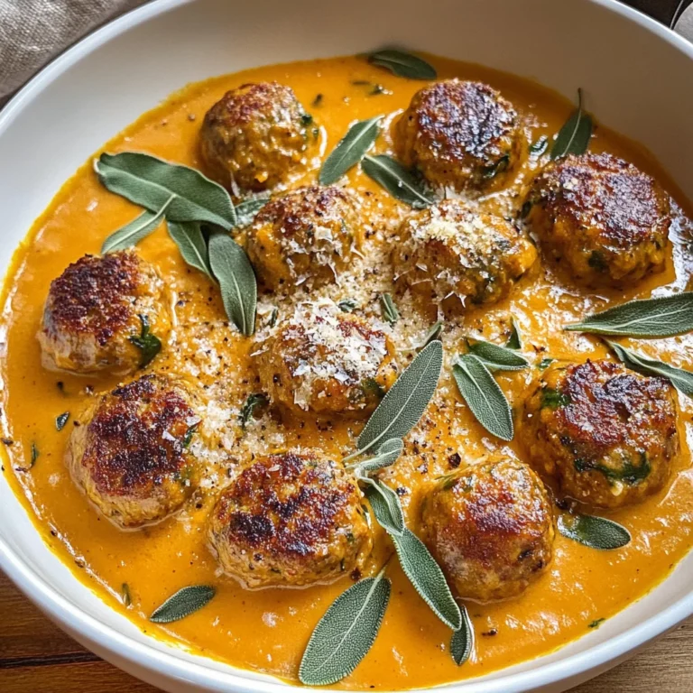 Turkey Meatballs in Pumpkin Sage Sauce