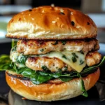 White Cheddar and Spinach Chicken Burgers