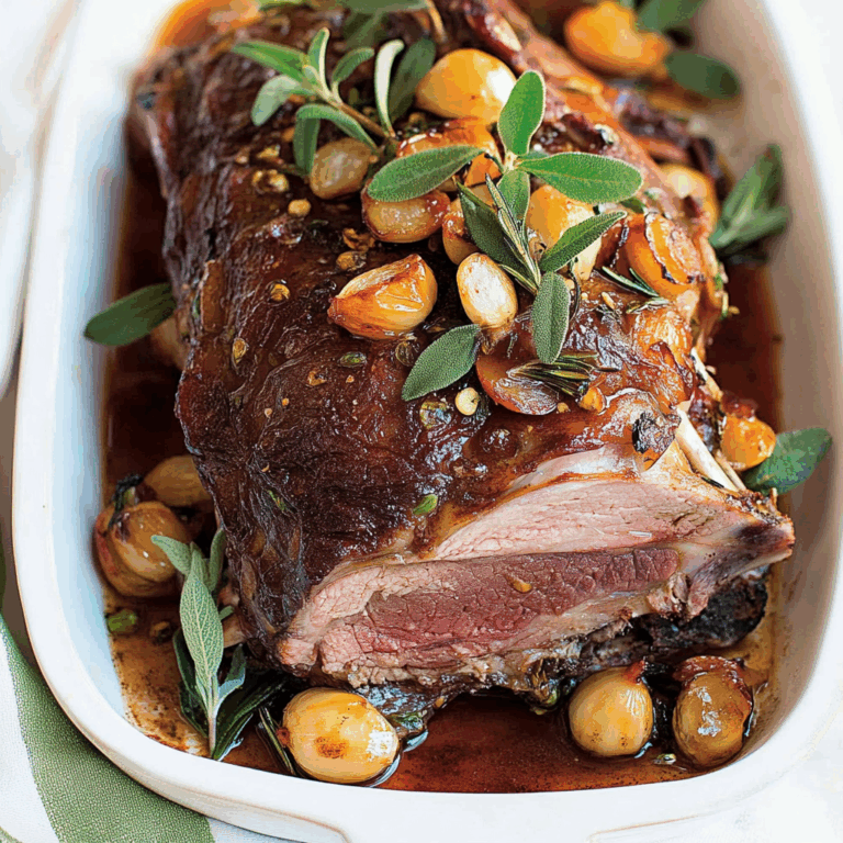 Tender Slow-Roasted Lamb Shoulder Glazed with Rosemary, Garlic, and Honey