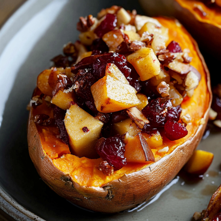 Cranberry Apple Twice-Baked Sweet Potatoes Recipe